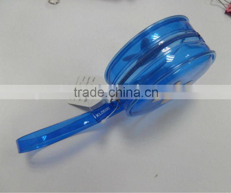 blue color pvc cosmetic bag with rabbit