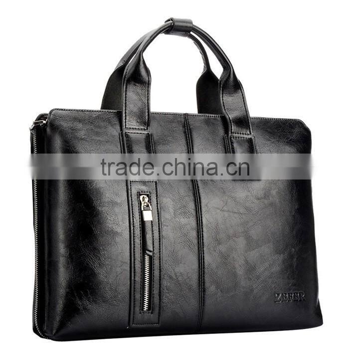 Luxury leather business laptop bag briefcase for man documents handbag