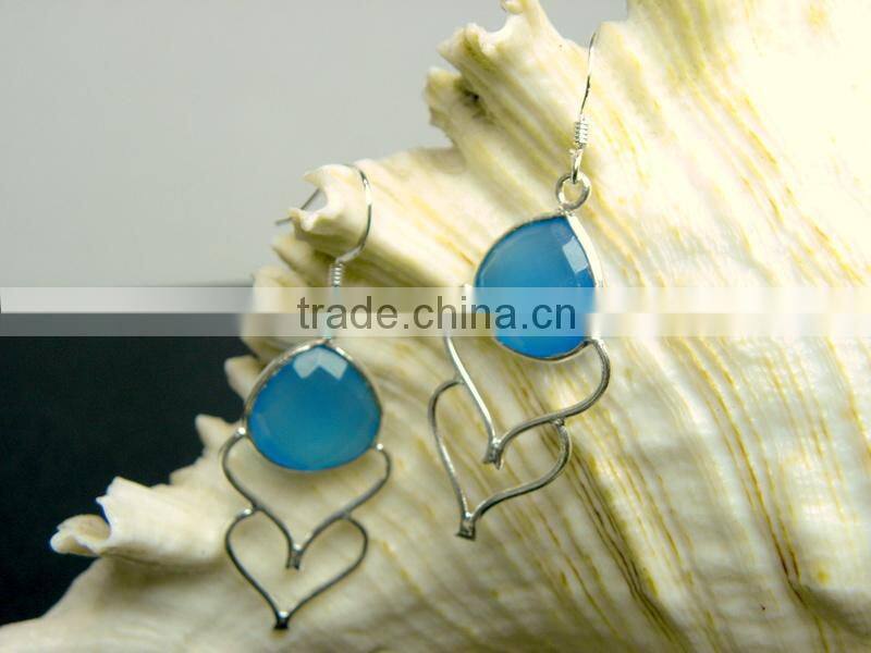 Green Onyx Pear Facet Earrings, 925 Solid Sterling Silver Earrings, Designer Natural Gemstone Bezel Earrings,