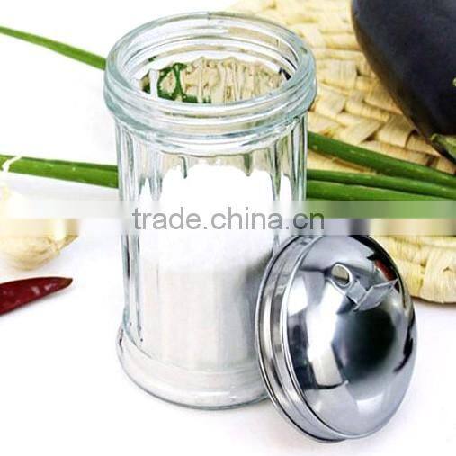 6 Colors Glass spice jar set round glass spice grinder