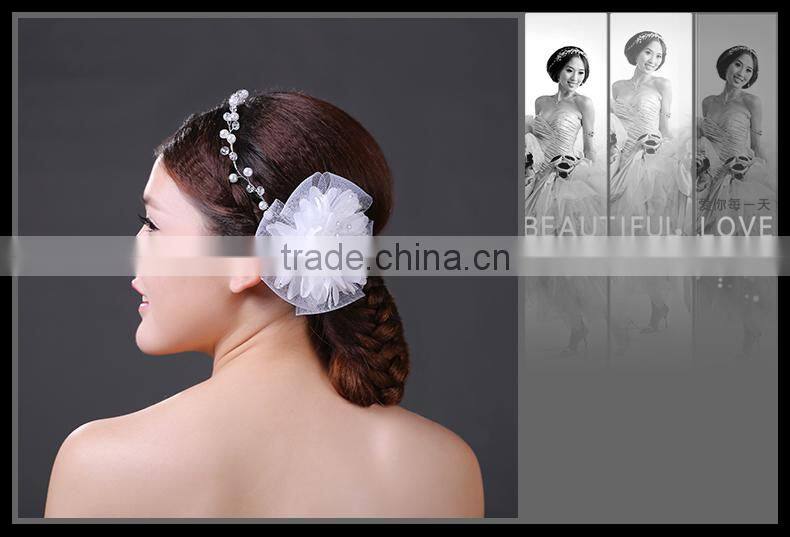 funny crystal bridal headband, wedding bridal flower headband