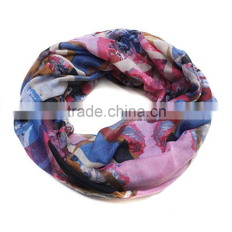 colorful latest new design hot selling lady loop scarf