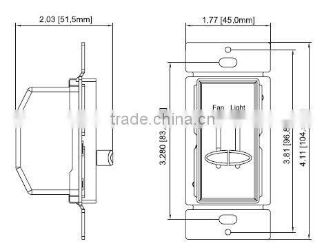 Slide Fan speed control fully range variable