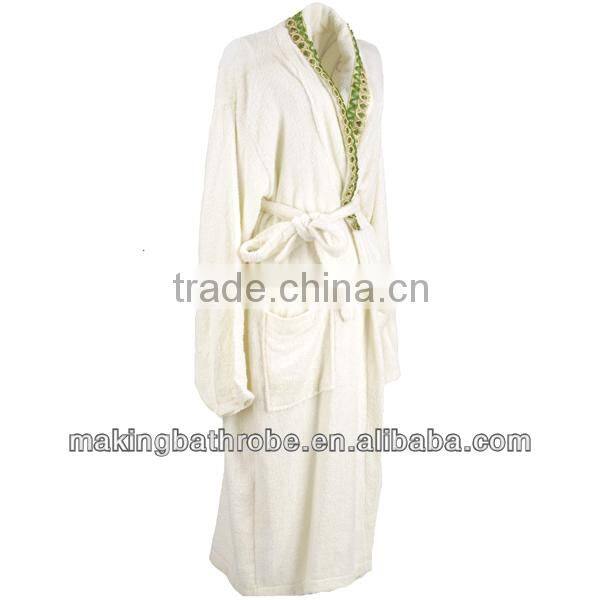 top hotel cheap white and simple breathable cool towel material bathrobe