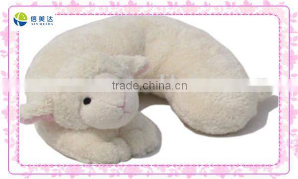 White cute sheep plush neck pillow