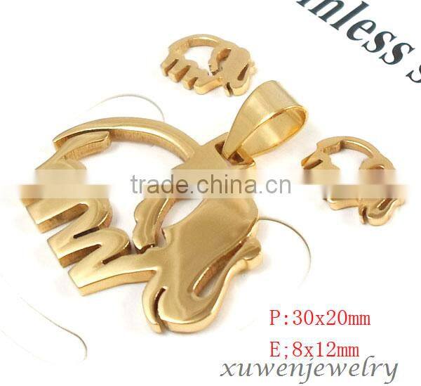 stainless steel costume jewelry necklace and earring sets