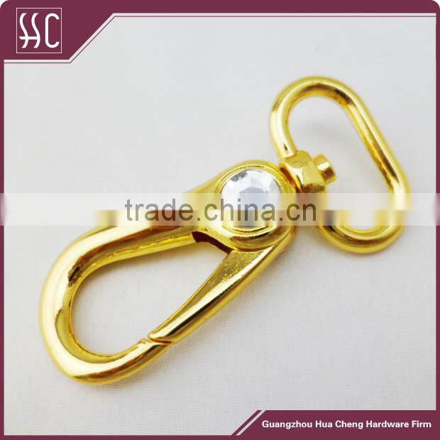 (Guangzhou China) metal spring hook with jewelry gold color,bag snap hook for handbag,bag hardware