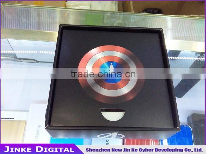 Avengers America Captain Power Banks 6800mAh dual USB Stainless Steel Mobile chargers Universal for iPhone5S 6 android phones