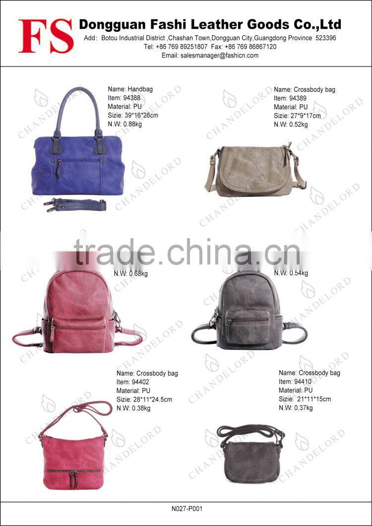 Vintage leather backpack women fashionable casual style PU backpack korean style