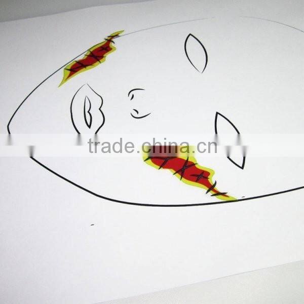 Custom Halloween temporary fake wound face tattoos glitter face tattoos waterproof face stickers manufacturer