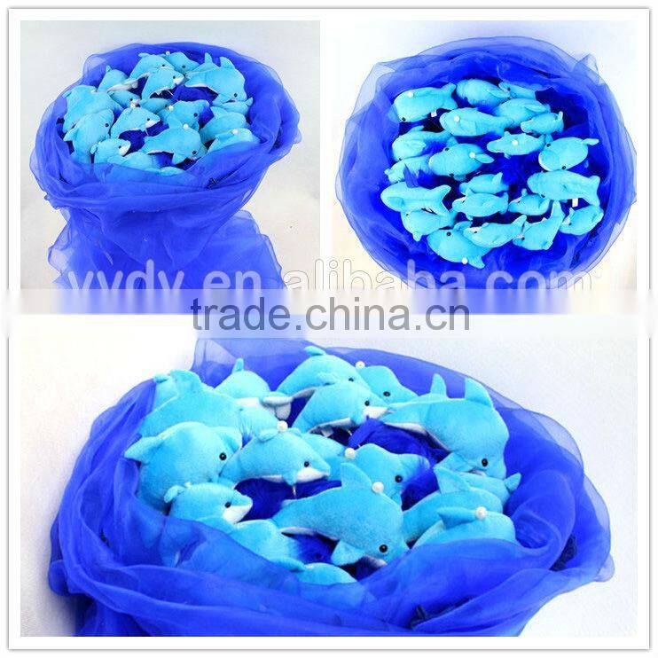 lovely blue plush dolphin christmas day gift