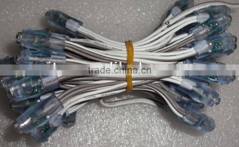 GREEN color led 12mm node,through-hole type,injection made,IP65 rated;DC5V input;0.1W;50pcs a string