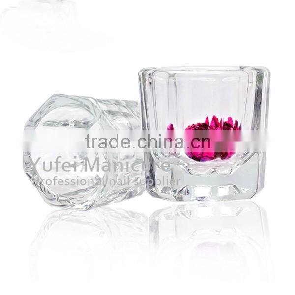 Professional glass nail acrylic cup for manicure