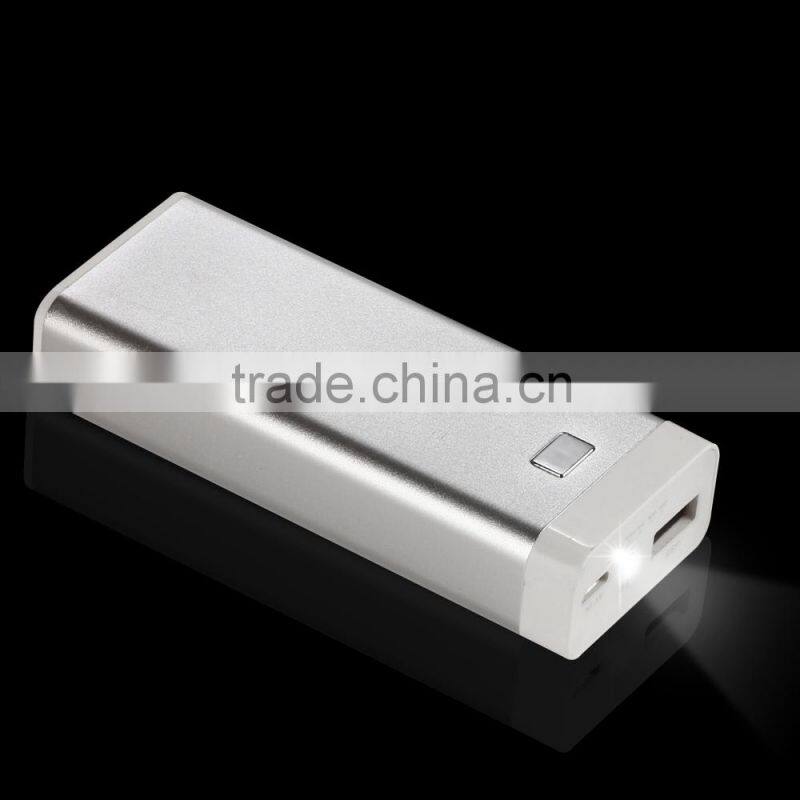 Universal usb cable private metal power bank 5000mah for Samsung S4/S5