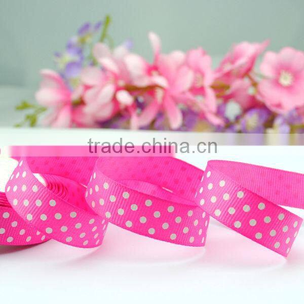 popular white dotted grosgrain ribbon to make pre-tied ribbon bows