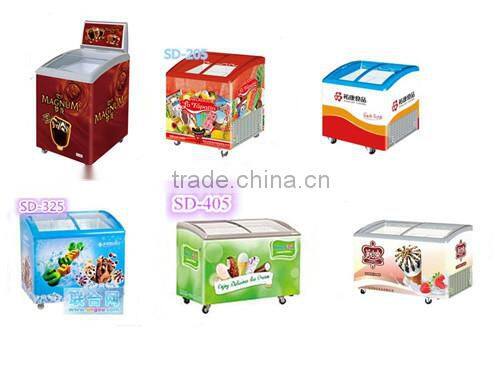 ELECTRIC commercial ice cream chest display freezer with counter swing door