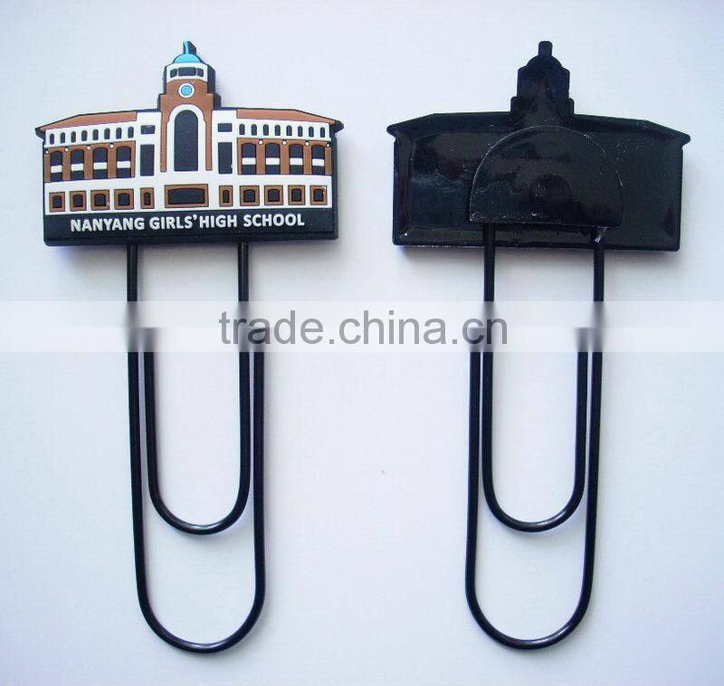 customized airplane shape promotional 3d soft pvc bookmark, pvc clip bookmarker