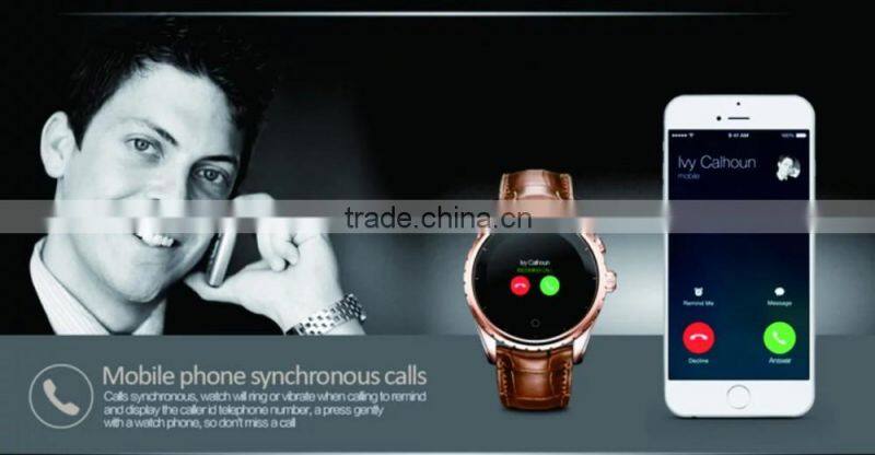 Metal intelligent wristwatch sport smart watch with leather wrirstband