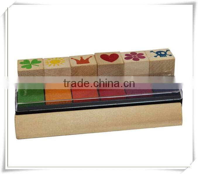fashionable wooden stamp set for kids