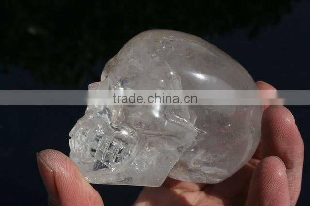 Rare Stuning Quartz Rock Crystal Skull Carving