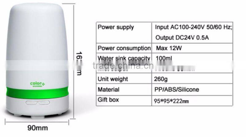 China manufacture wholesale Scent Oil Diffuser , ultrasonic aroma diffuser w/2-mist-level, Colorful Light & Decoration Band