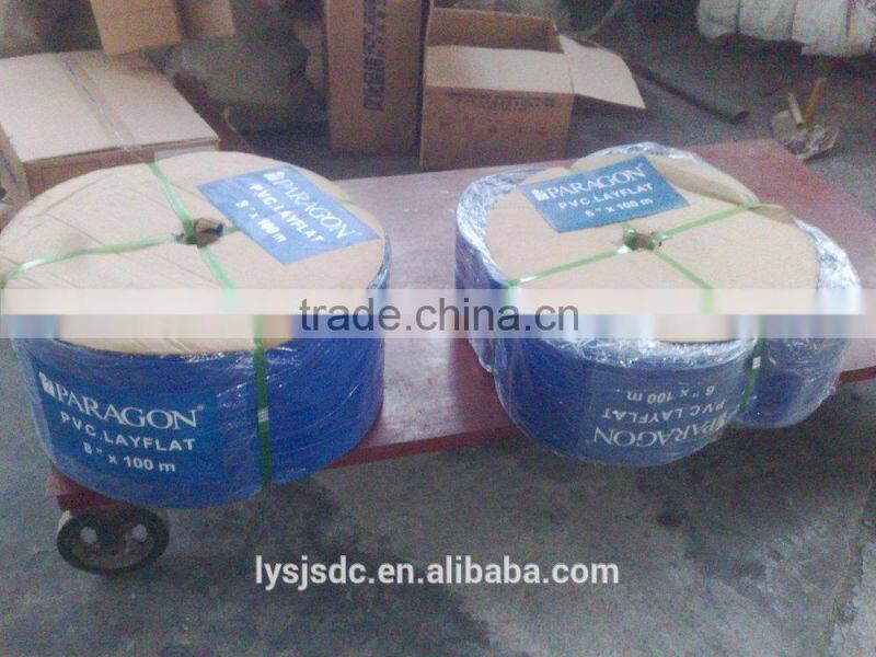 colorful transparent 300mm layflat hose pipe in forestry and agriculture irrigation