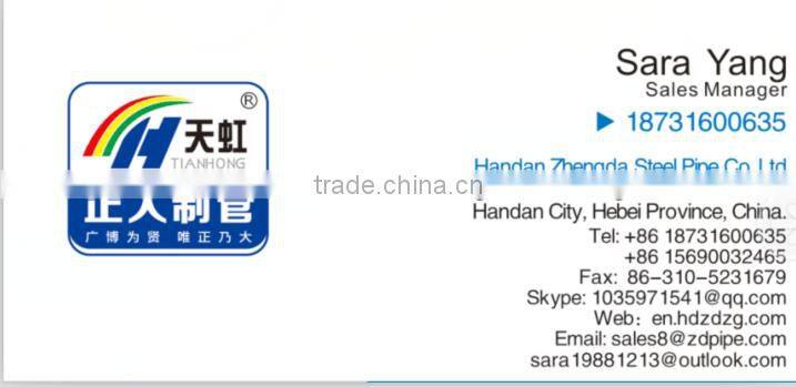 EN10219 DN150 6'' Q195 Q235 Hot dip Galvanized Round ERW Mild Steel Pipe