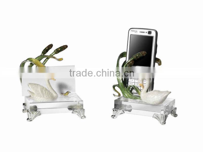 Good fortune goose enamel crystal card holder