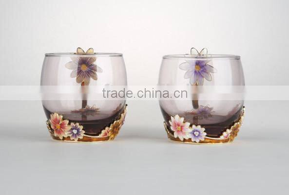 popular daisy design pewter enamel water cup roro brand