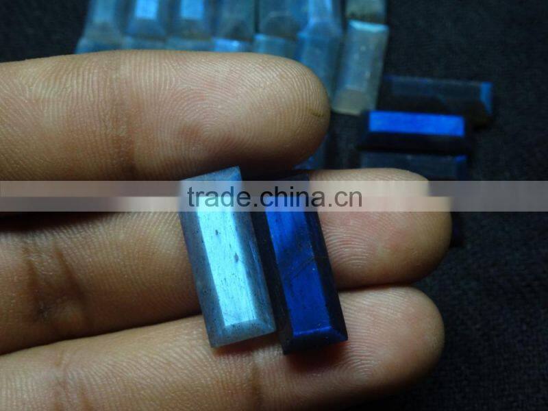 Labradorite Gemstone faceted Cushion cut with nice blue flahsy color and best polish and making
