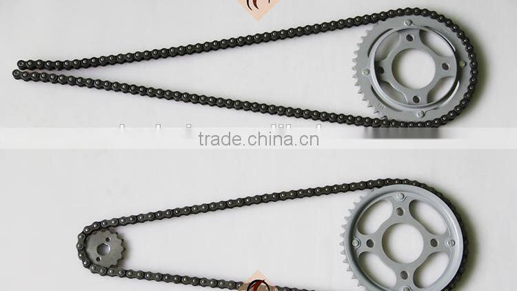 dongsheng golden copper drive transmission motorcycle chain and titan bajaj trecycle parts sprocket per set