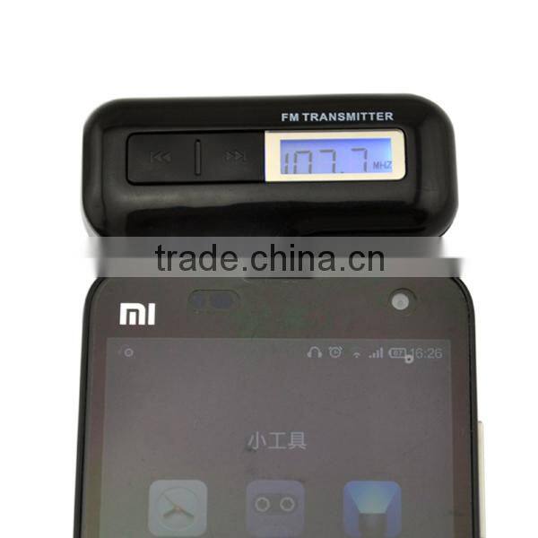 Compact folding design 3.5mm fm transmitter for car audio