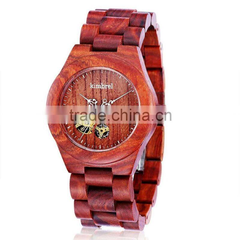 2016 newest Hollow design Macassar Ebony hollow mechanical watches/Wood wacth/Metallic Wood watch for men and wemen
