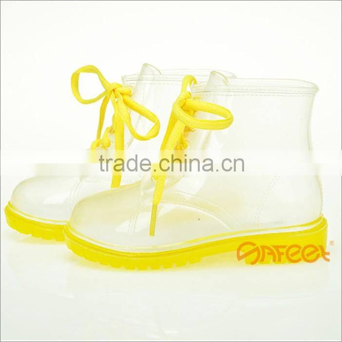 Girls Transparent PVC rain boots SA-9313