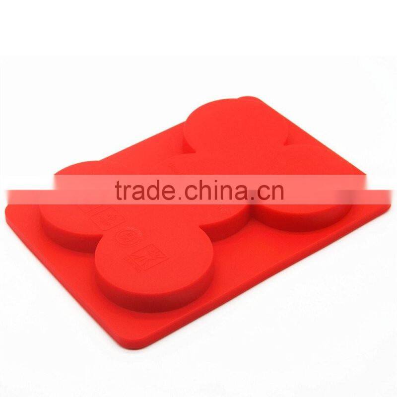 2016 New BPA free FDA food grade 5 in 1 non stick round circle silicone burger press