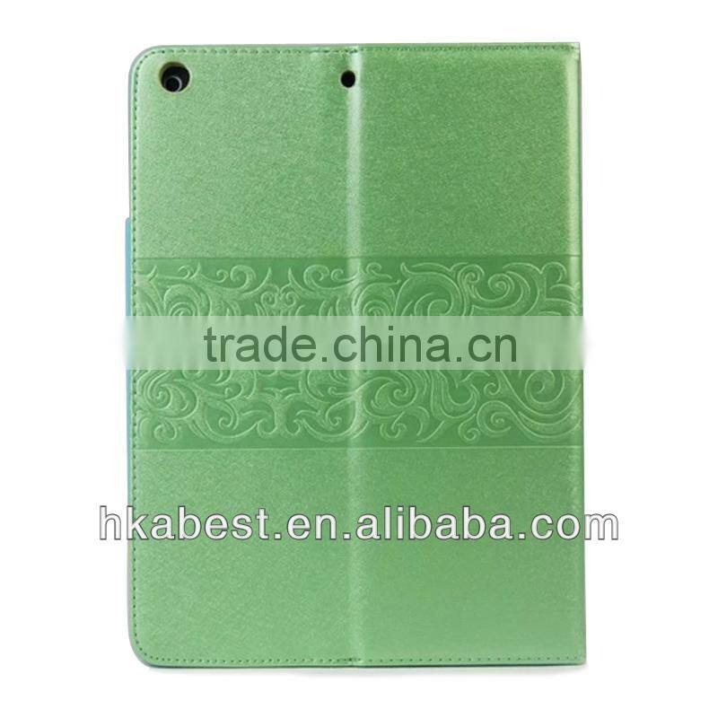 Flower design pu leather case for ipad air,leather case for 9.7 inch tablet pc