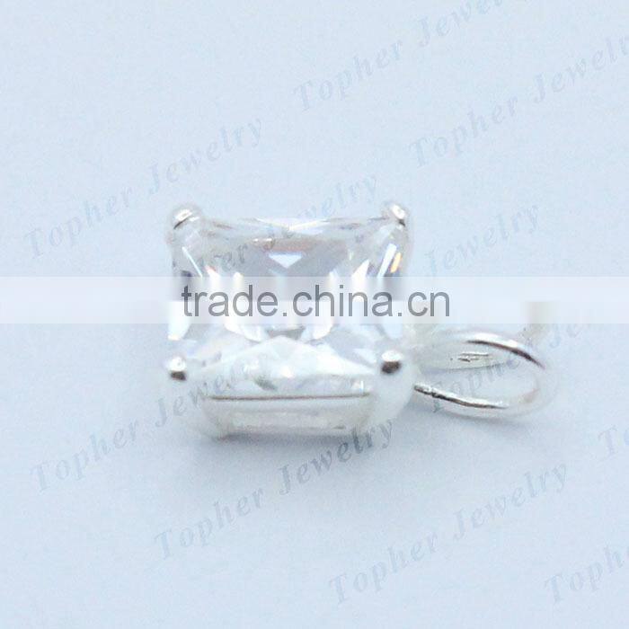 Wholesale 925 sterling silver zircon solitaire pendant