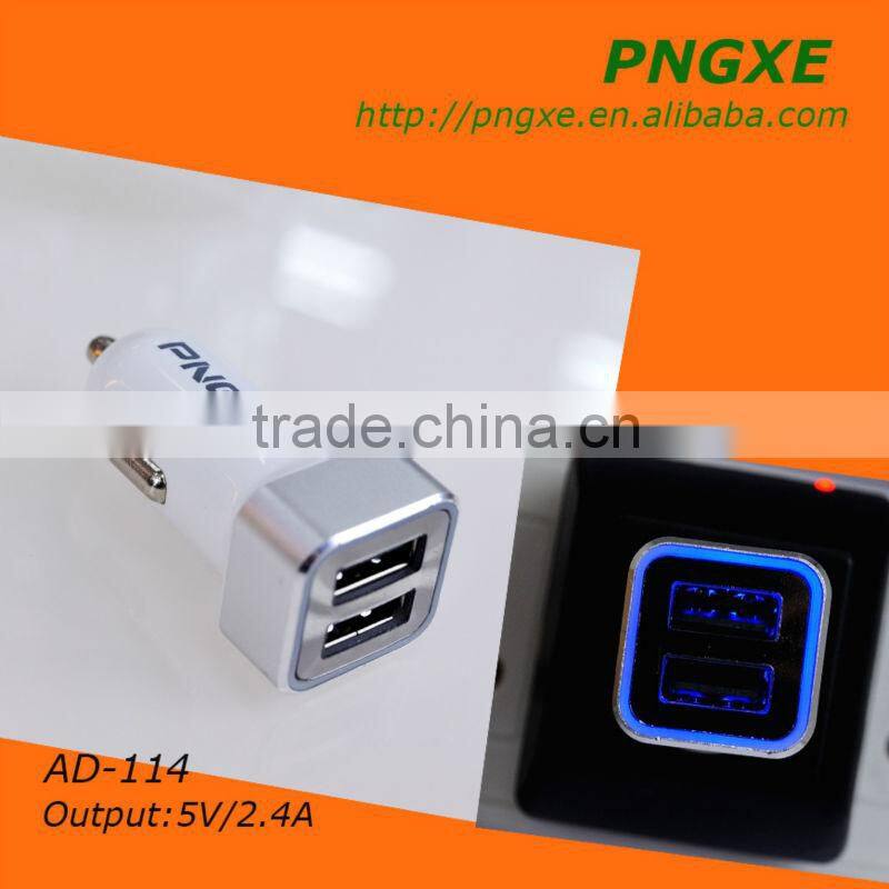 3.1A PNGXE high quality factory price micro double port car charger for ipod/htc/samsung