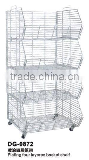 China Fosha Factory !! supermaket wire metal basket &Cargo basket 4 ways iron basket