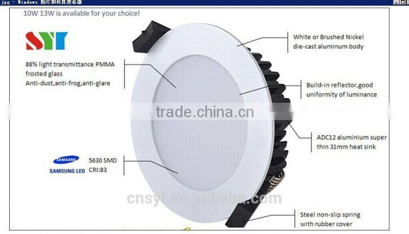 Au plug led downlight 10w 90mm cutout led downlight smd5730 led downlight