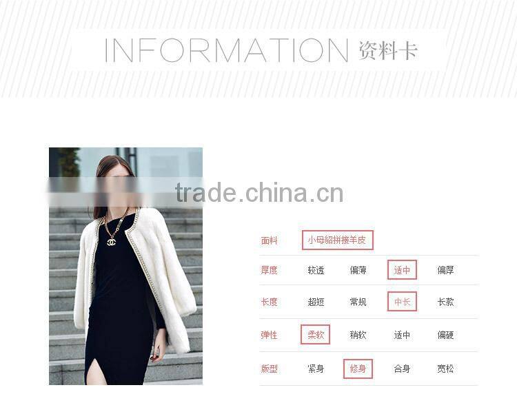 Wholesale customized white mink fur winter coat for women
