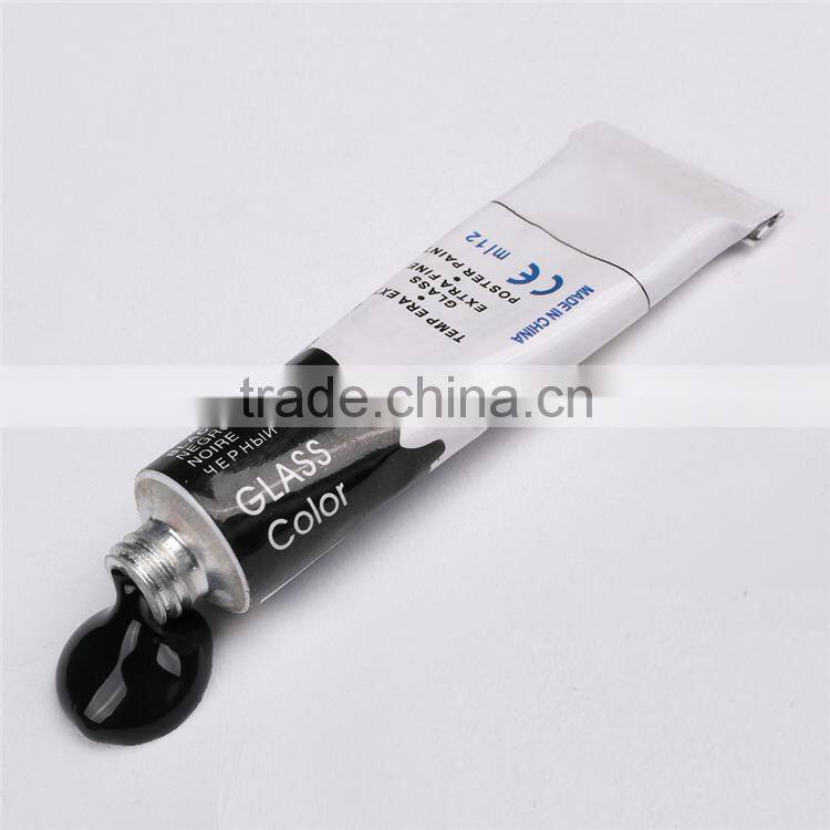 12 x 12ml glass paints, washable glass deco paints diy, glass painting colours set in plastic box