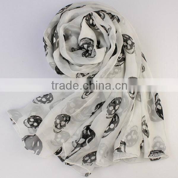 2014 Chiffon Skull Scarf Fashion Scarf