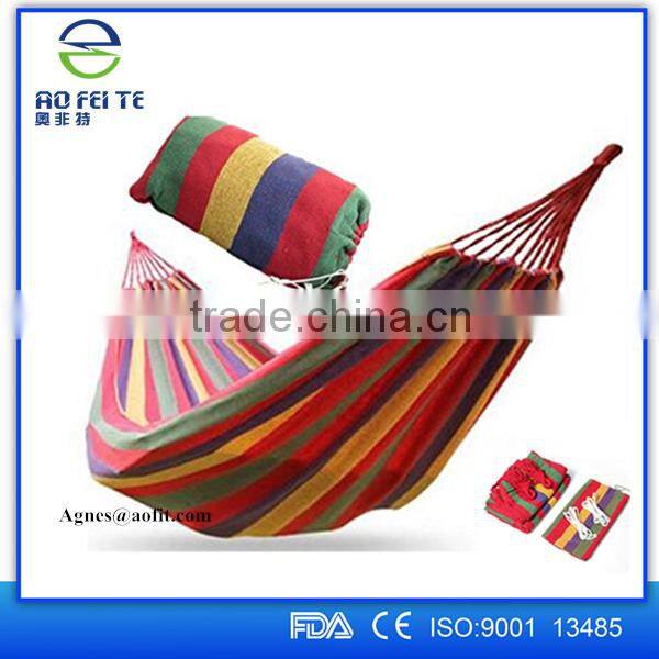 2016 Aofeite Portable Cotton Rope Canvas Outdoor Camping Hanging Military Hammock Swing