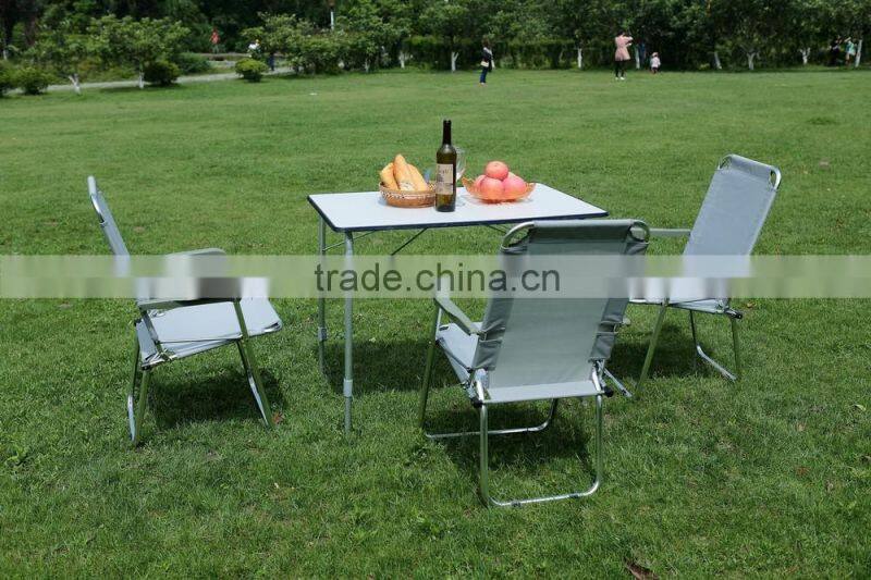 Metal folding table with injection border and MDF table board