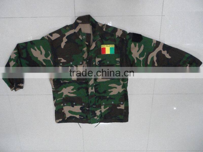 Custom cotton polyester twill jungle camouflage sylria outdoor tactical suit