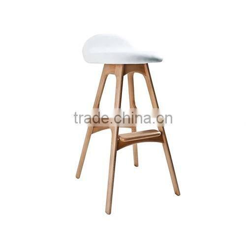 2016 wholesale furniture modern wooden erik erik buch solid wood bar stool high chair leather seat