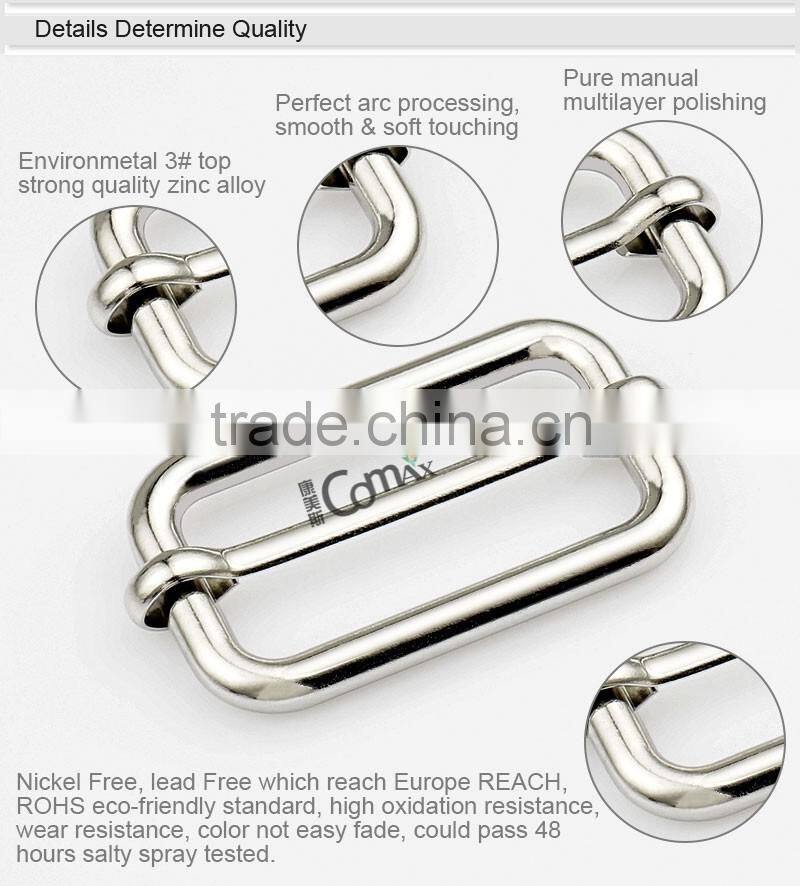 Nickel Metal Bag Strap Adjustable Slide Pin Buckle Belt For Bag Hardware