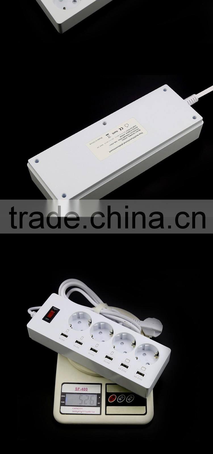 2016 new electric socket surge protector retractable smart 6 usb power strip