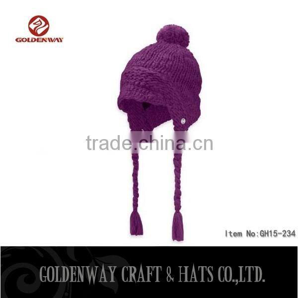Men's winter worn peruvian hat/ cheap wholesale custom beanies with ears